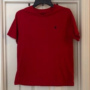 Polo by Ralph Lauren Red Short Sleeve v neck tee boys size 14-16